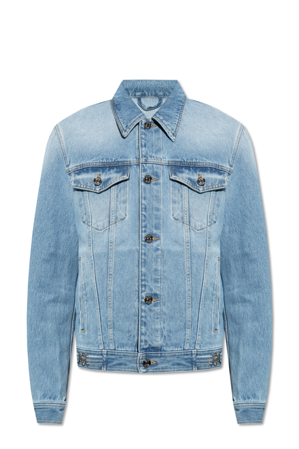 Blue Denim jacket Versace - SchaferandweinerShops Canada - logo ...